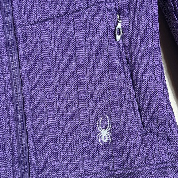 Spyder Deep Purple Women's Core Jacket, Full Zip, Zip Pockets, Logo, Size Small - Picture 5 of 10